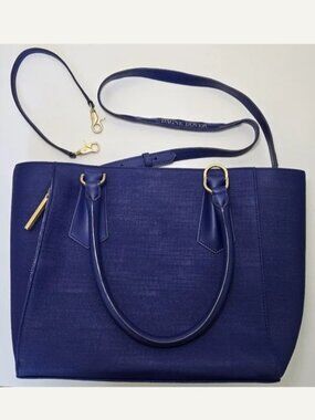 Dagne Dover Signature Laptop‎ Travel Tote Coated Canvas Cobalt Office Corpcore